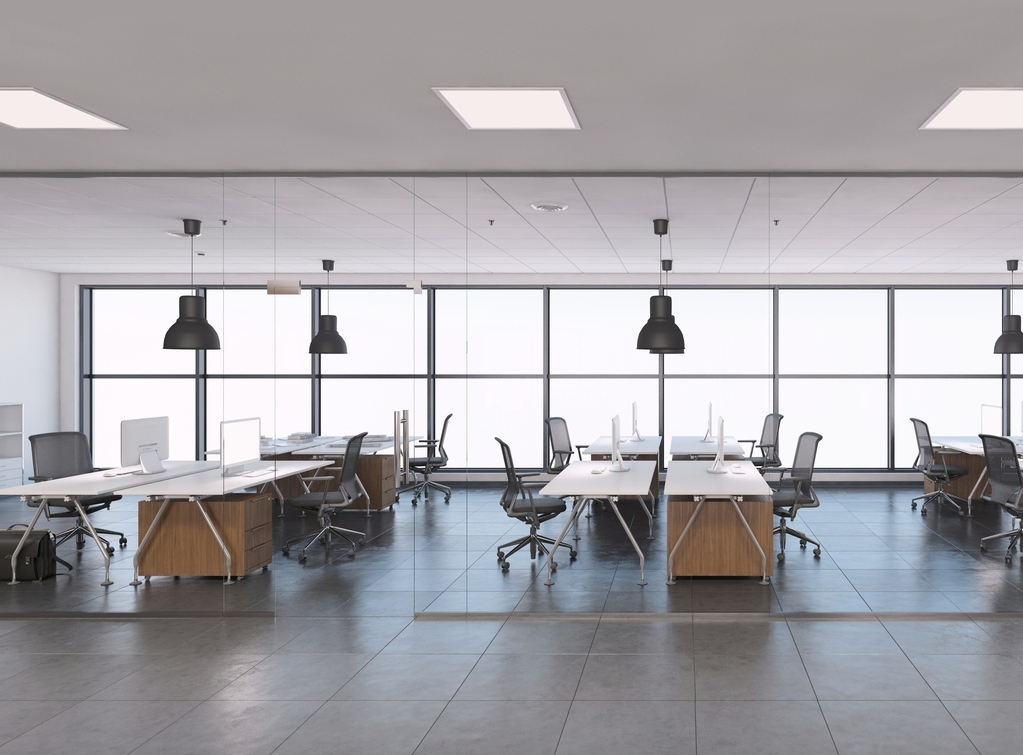 Large open space business office interior