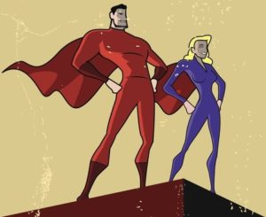 Vector Propaganda Style Superhero Poster